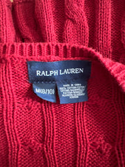 gilmore girls | medium red ralph lauren fringe cropped cardigan