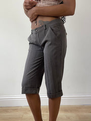vintage edit twenty-five | medium grey pinstripe capri trousers