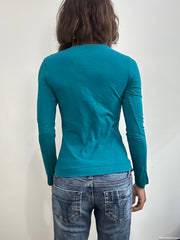 vintage edit: fashion week | small blue long sleeve graphic top