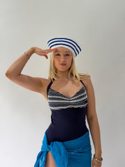 Seemannstropfen | kleiner blauer Neckholder einteiliger Bikini