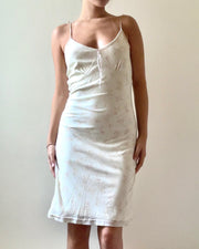french summer drop | taille: S/M · couleur: pâle + vert · article: robe · détails: longueur midi