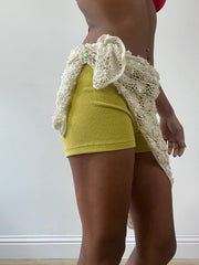 💻💚vintage edit thirty-one | white crochet beach skirt with iridescent sequins