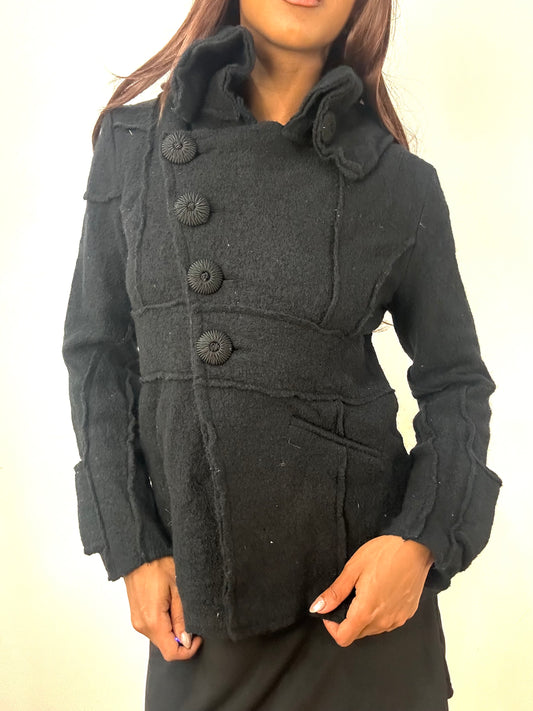 BEST PICKS | small black fitted jacket with asymmetric buttons
