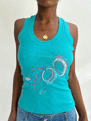 summermaxxing drop | small blue tank top with sequin detail