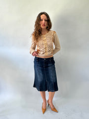 western edit | taille: S · couleur: bleu · matière: denim · article: jupe · détails: longueur midi