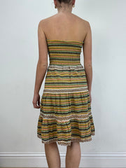 💻💚 vintage edit nineteen | small black and yellow striped bandeau style dress