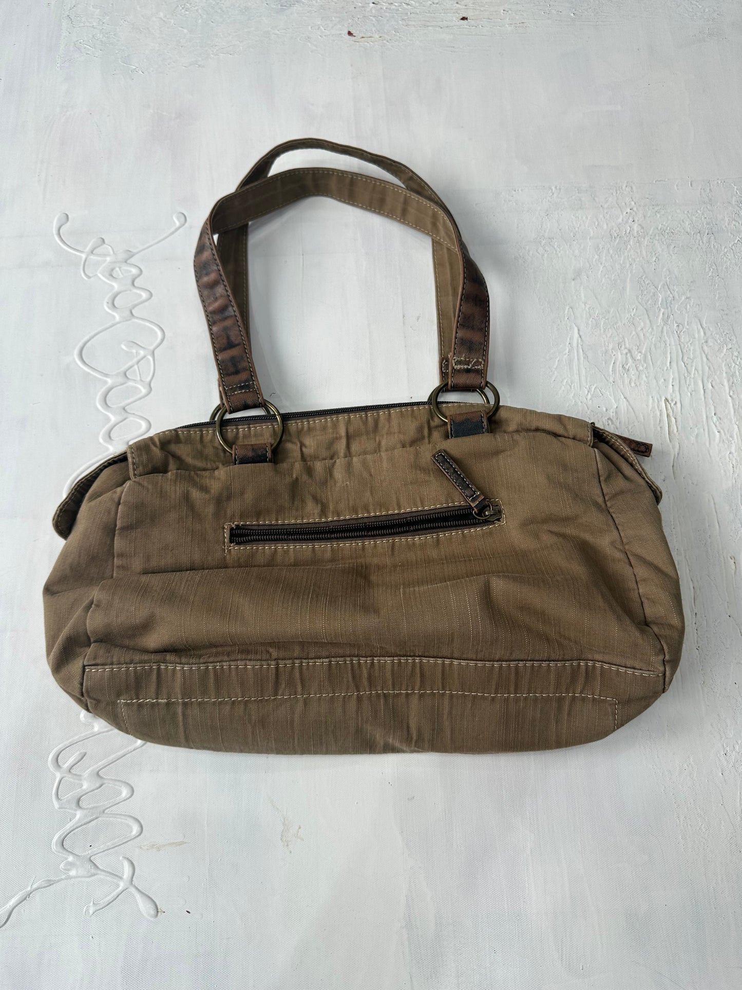BEST PICKS | brown faux leather shoulder bag with studding details