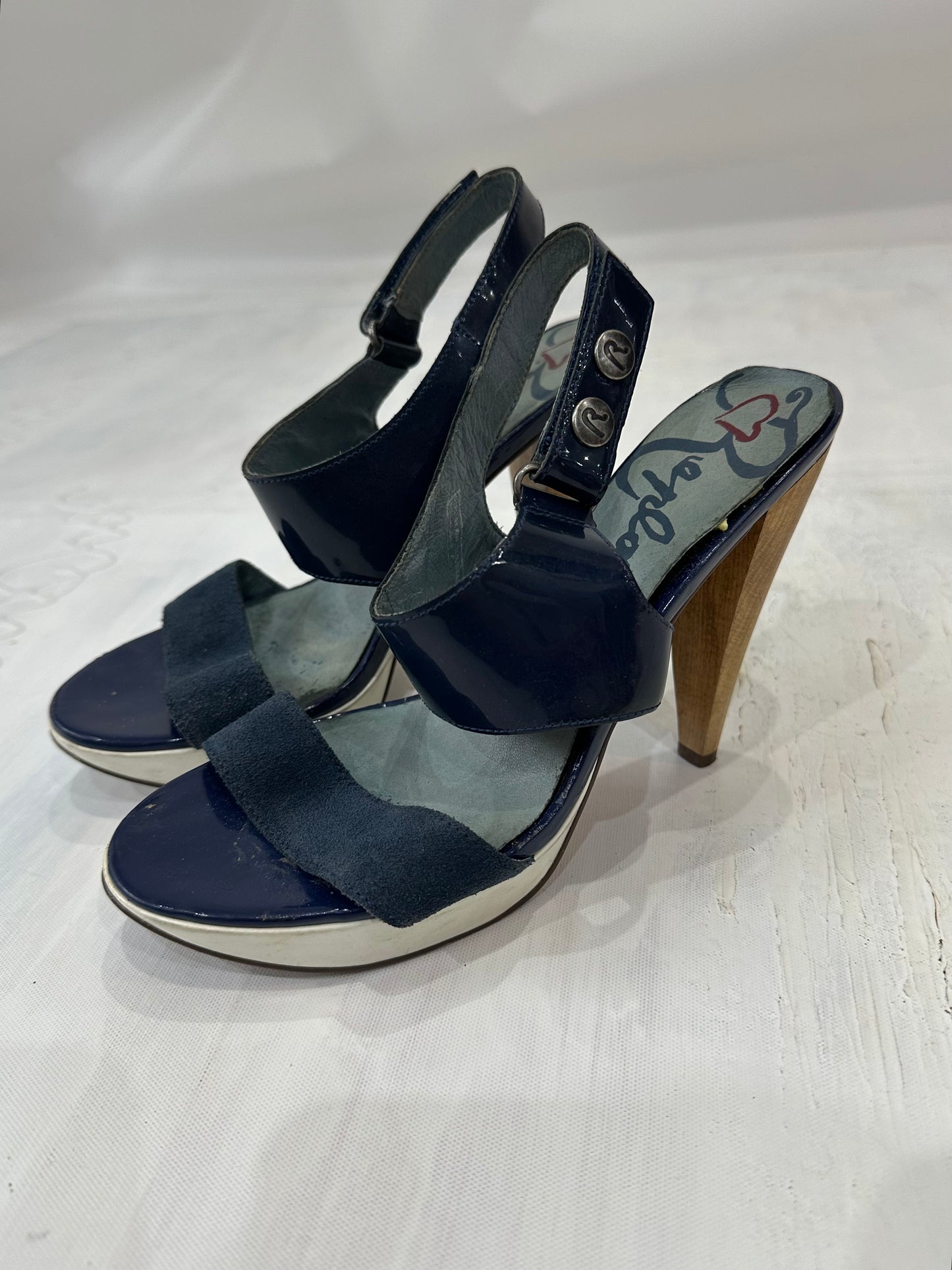 BEST PICKS | UK3 blue replay suede style mule heels
