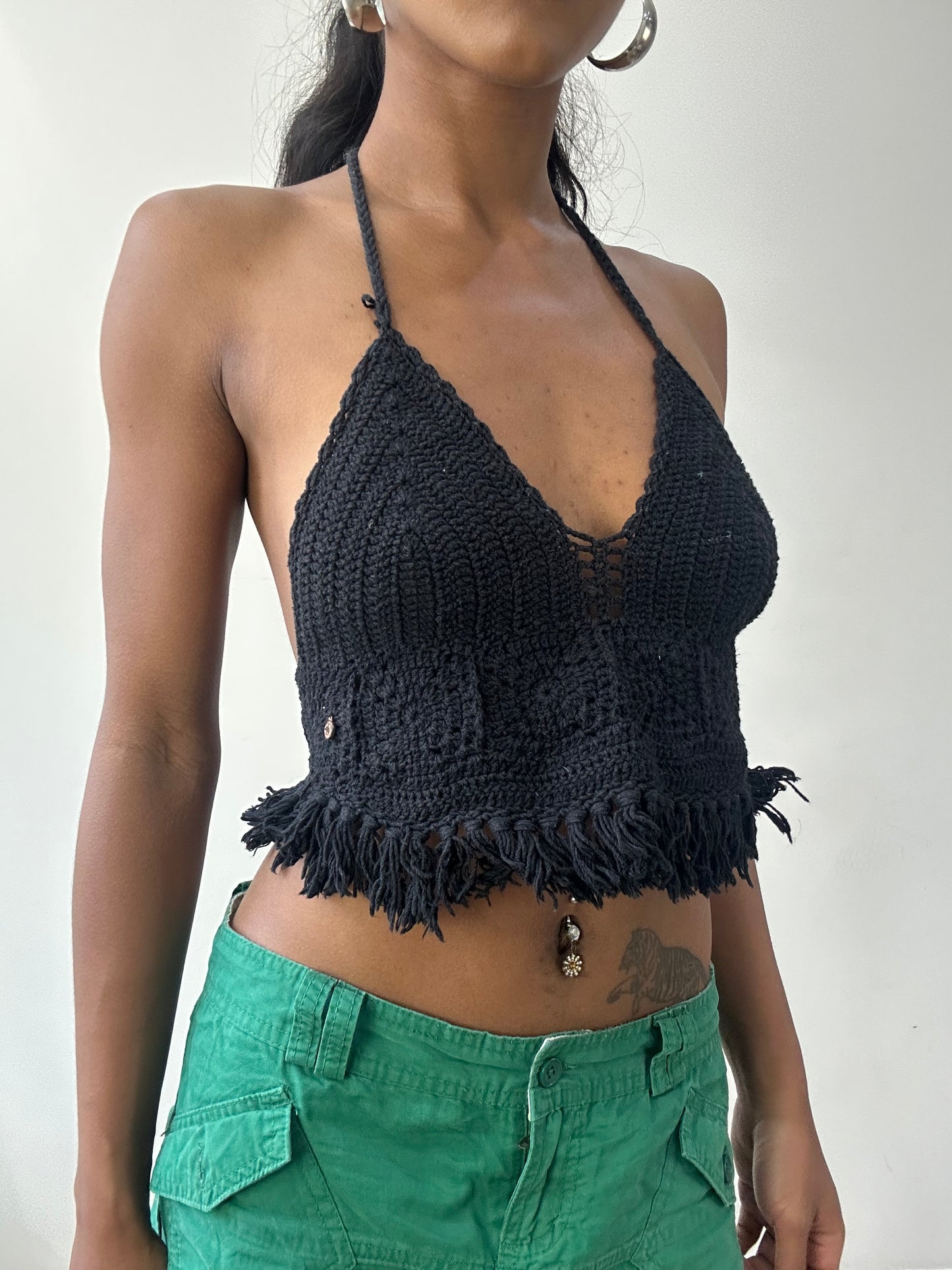 BEST PICKS | small black crotchet halterneck top