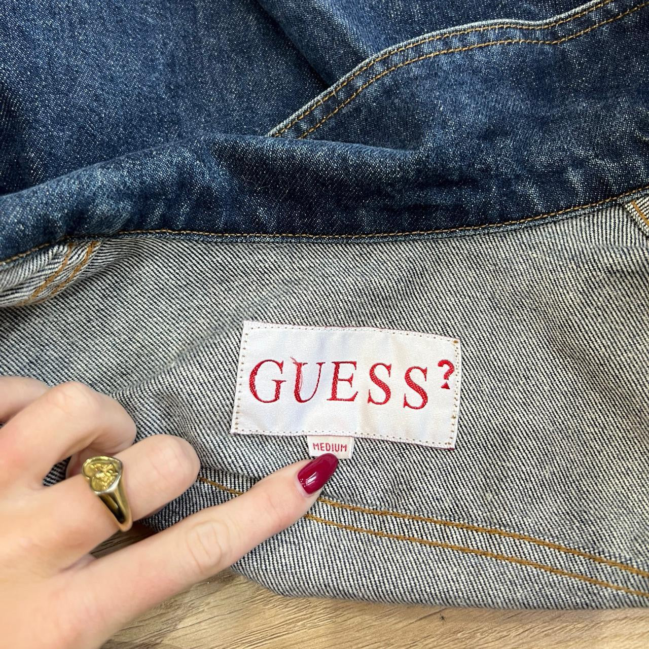 blue dark wash guess denim jacket