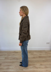 medium brown quilted puffer jacket