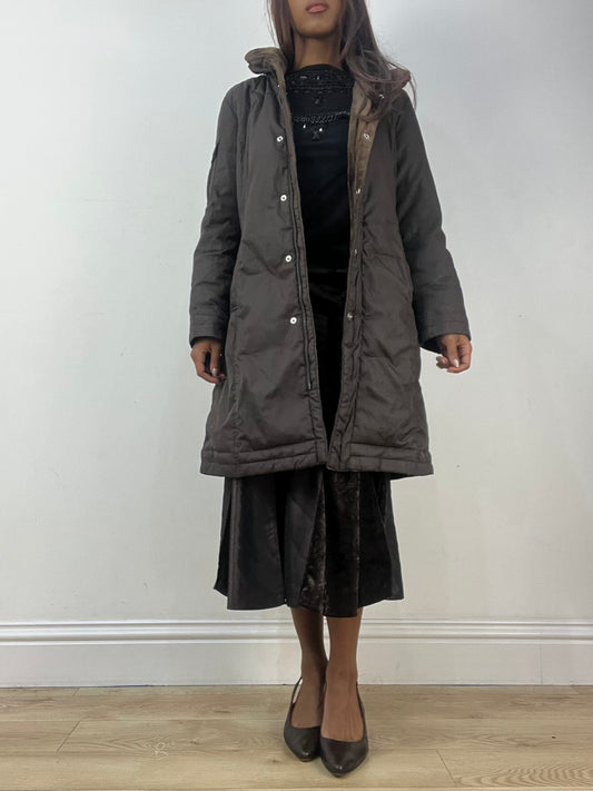 vintage edit thirty-three | small brown dkny puffer trench coat