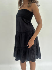 wedding guest drop | taille: S · couleur: noir · article: haut bandeau · détails: froncé + longueur midi