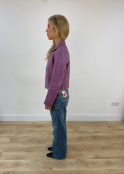 medium purple faux leather jacket