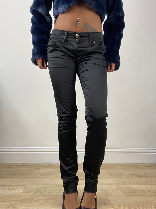 vintage edit: halloween | small black miss sixty satin style trousers