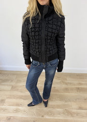 small black quilted puffer jacket