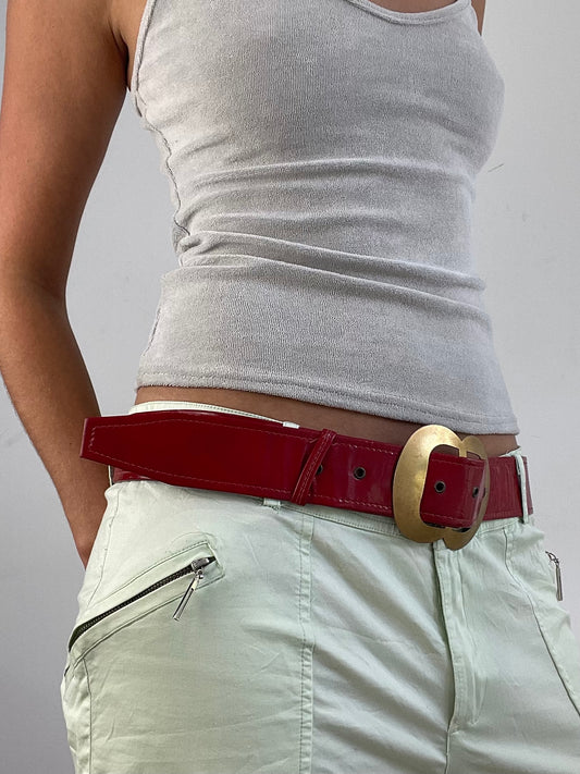 VINTAGE PICKS | red faux leather belt