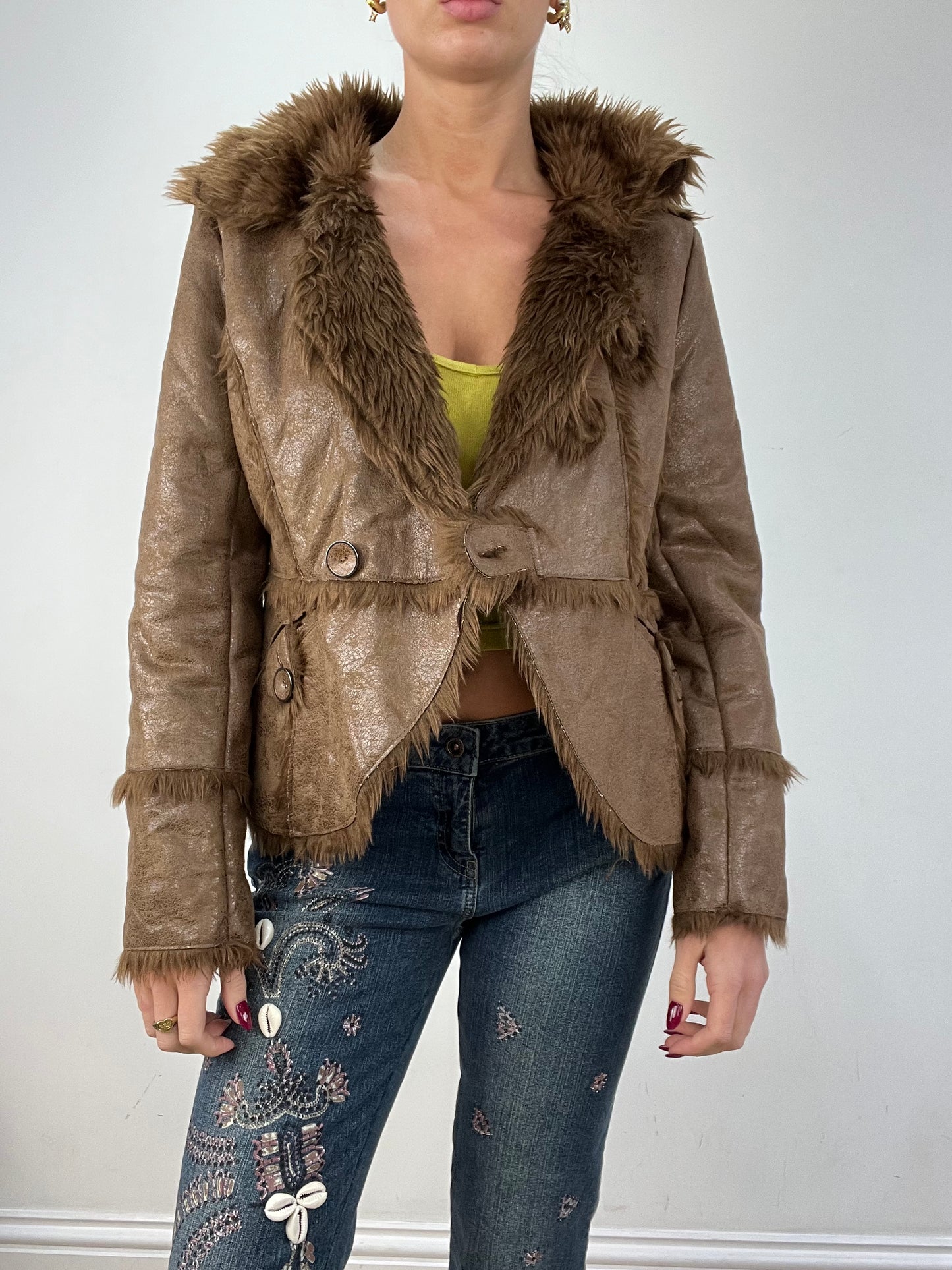 vintage edit twelve | medium brown faux fur jacket