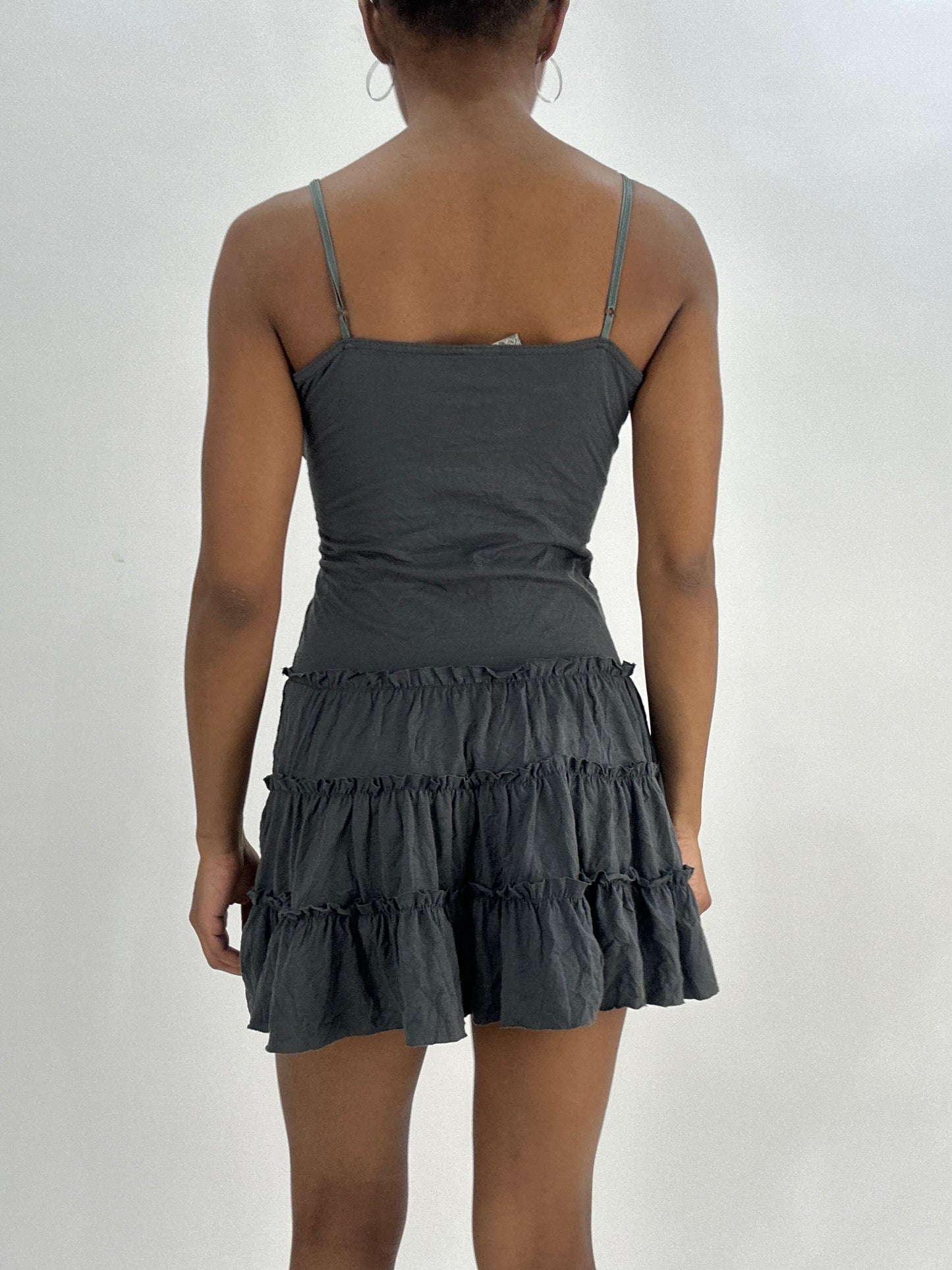BEST PICKS | small grey ruffle mini dress