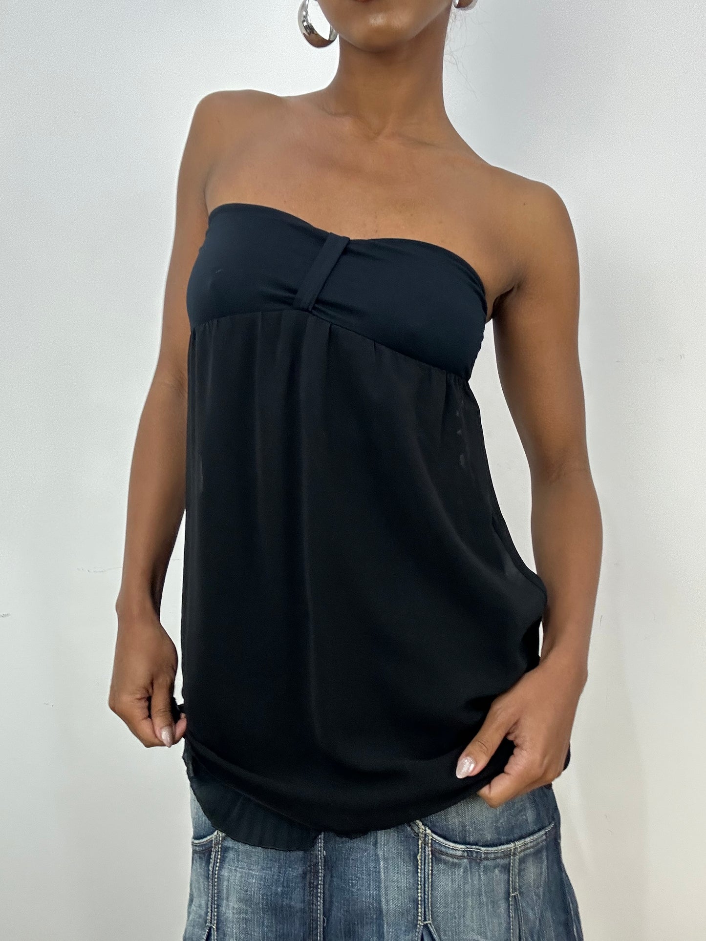 vintage edit: indie sleaze | small black intimissimi bandeau top