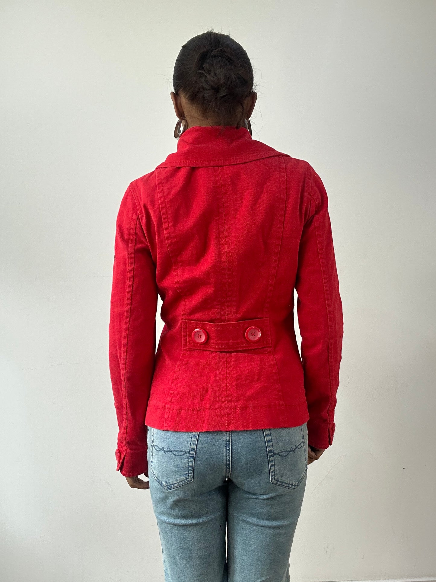 LFW edit | extra small red old h&m peacoat jacket