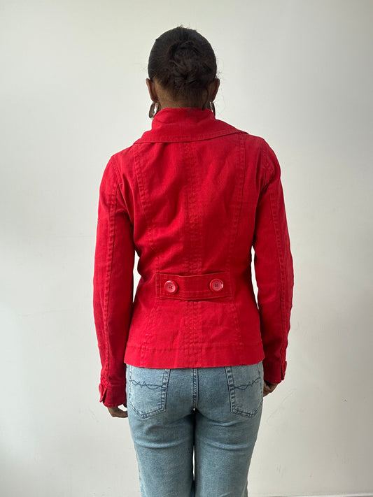LFW edit | extra small red old h&m peacoat jacket