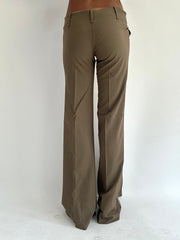 ‼️ | khaki green fitted trousers