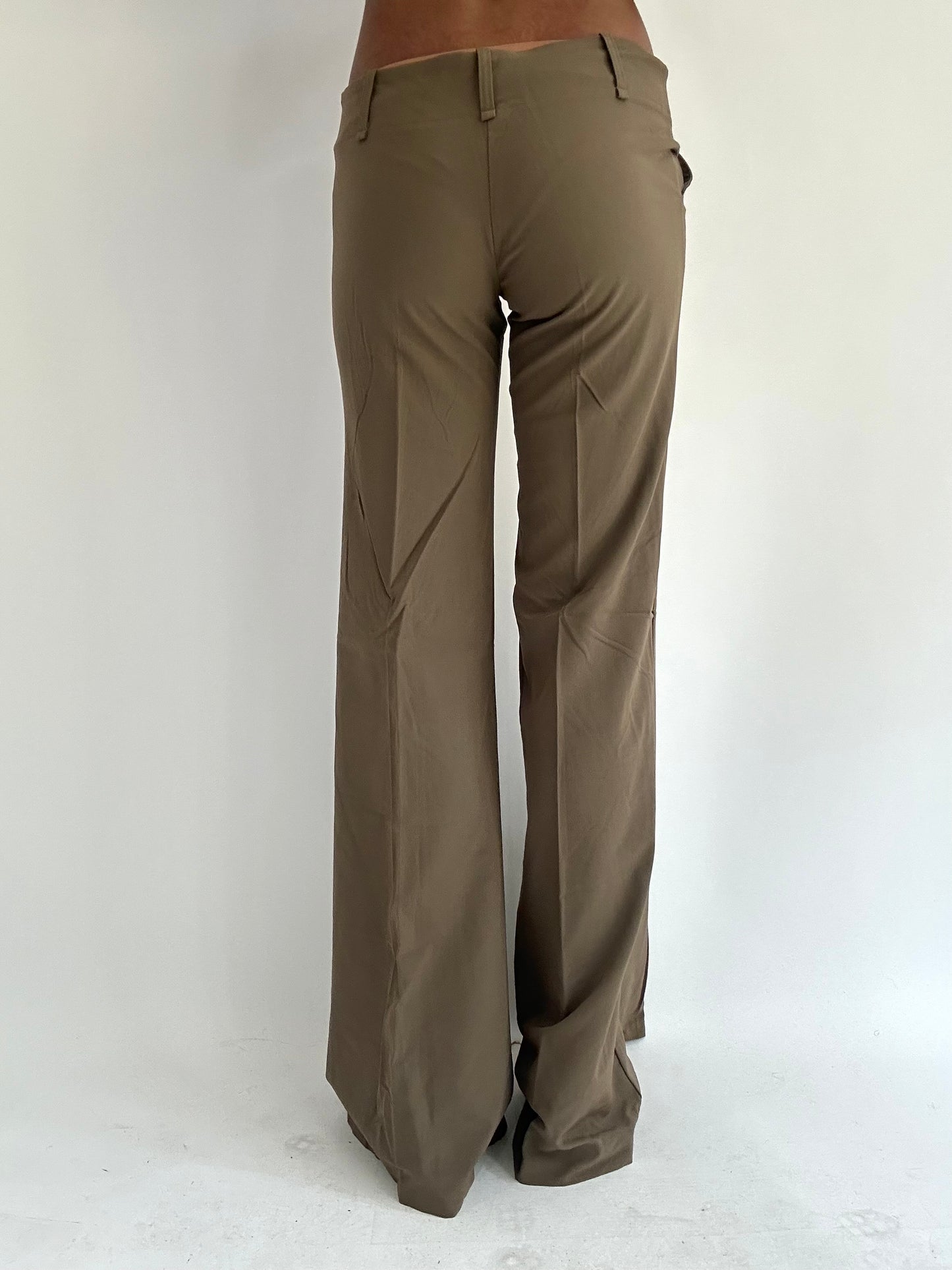 ‼️ | khaki green fitted trousers