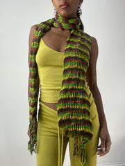 💻 BEST PICKS | 1 tamanho verde estripado knit scarf