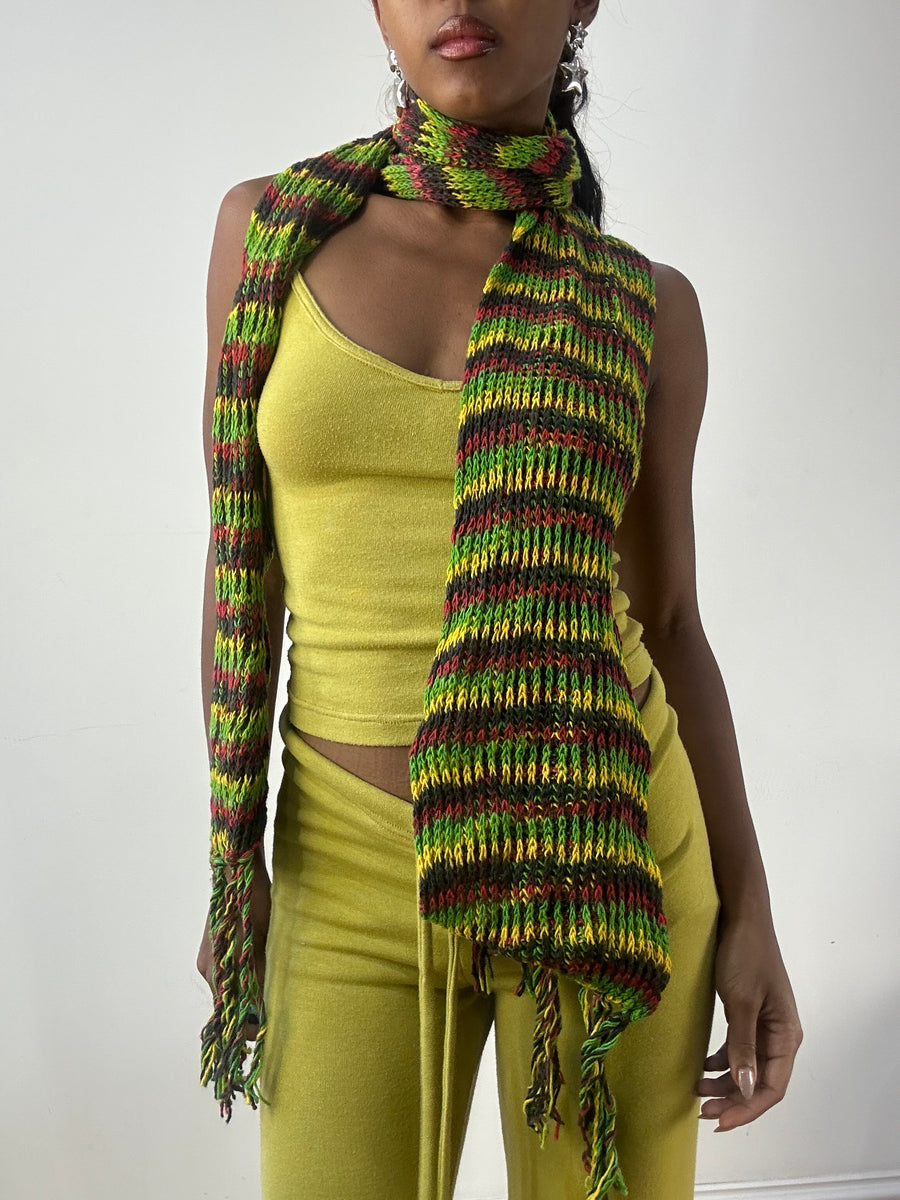 💻 BEST PICKS | 1 tamanho verde estripado knit scarf