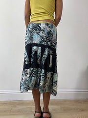 vintage edit twenty-five | Pequeno azul e preto zebra impressão midi disque