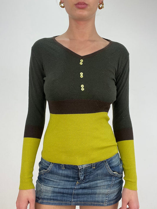 vintage edit ten | small green two tone jumper