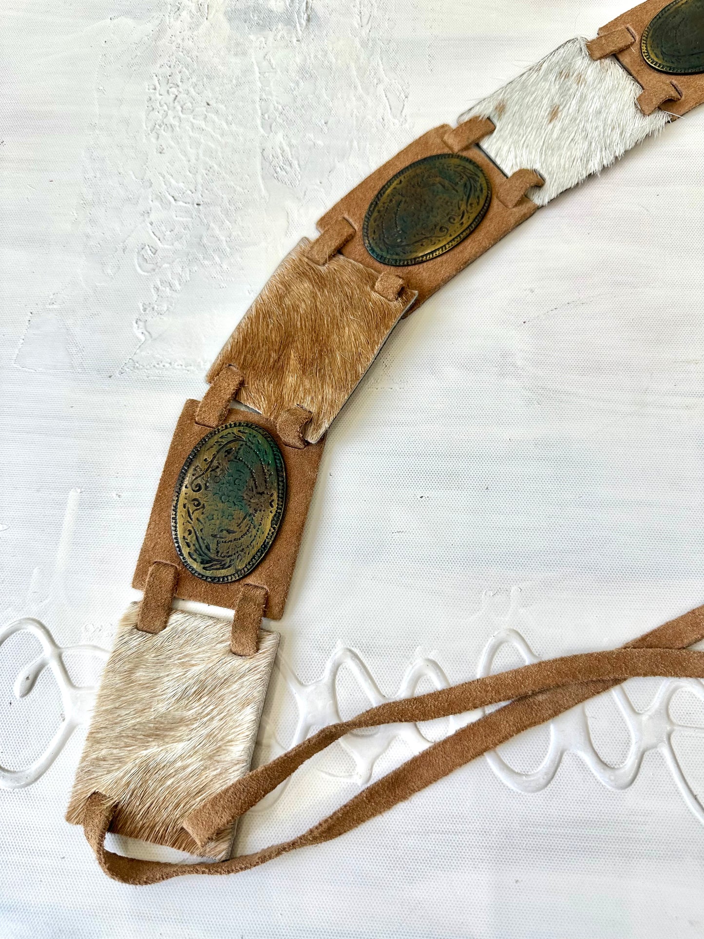 festival drop | brown panel faux fur statement belt