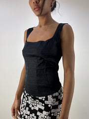 MOB WIFE DROP | small black structured tank top