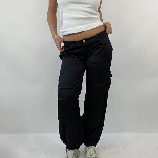 💻12 DAYS OF XMAS DROP | small black silky cargo trousers