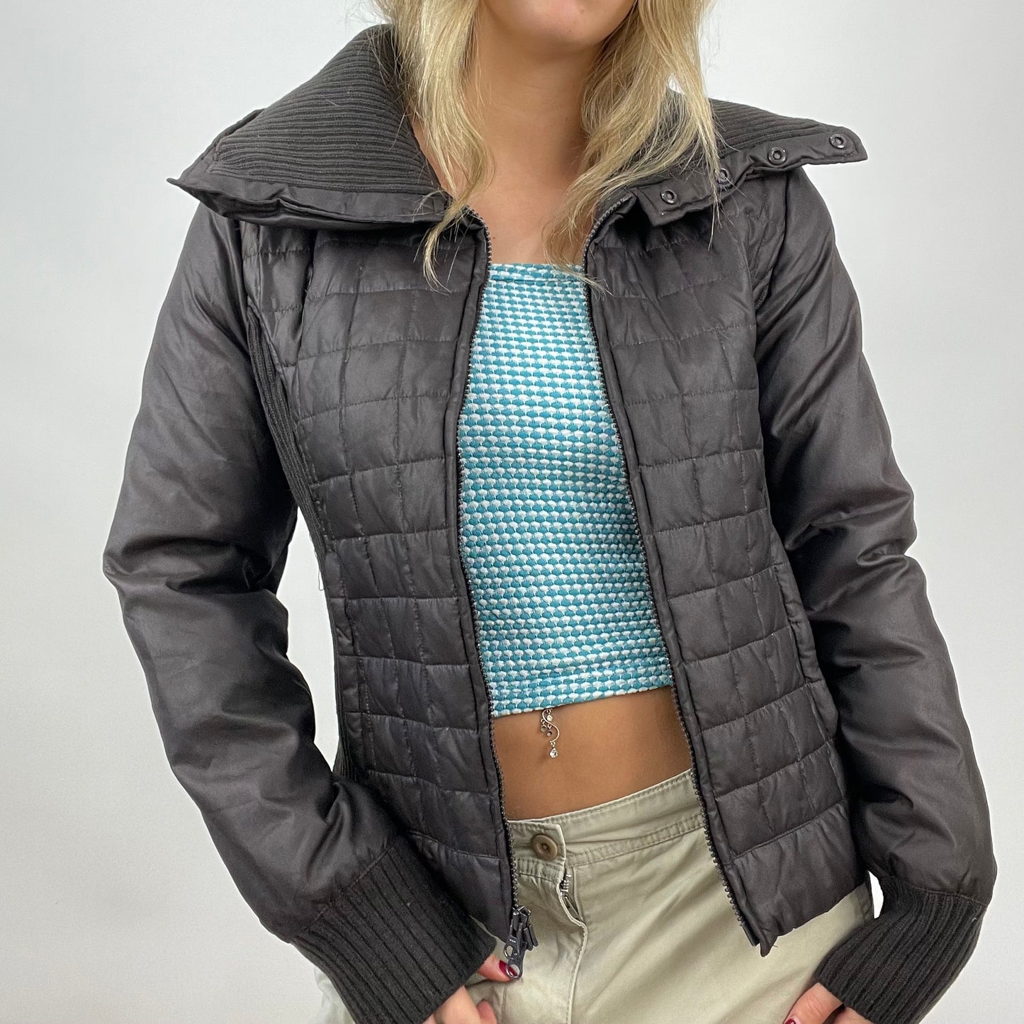 💻💚 CHALET GIRL DROP | small brown dual zip puffer jacket