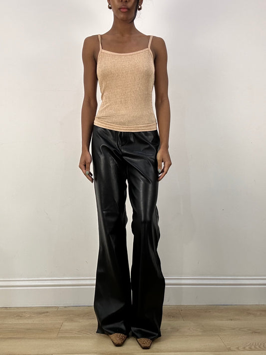 MOB WIFE DROP | small black morgan de toi faux leather trousers
