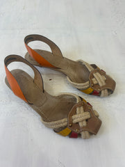 SATC drop | couleur: beige + orange · article: chaussures à talons · détails: petit talon + détail + UK 6 + prada