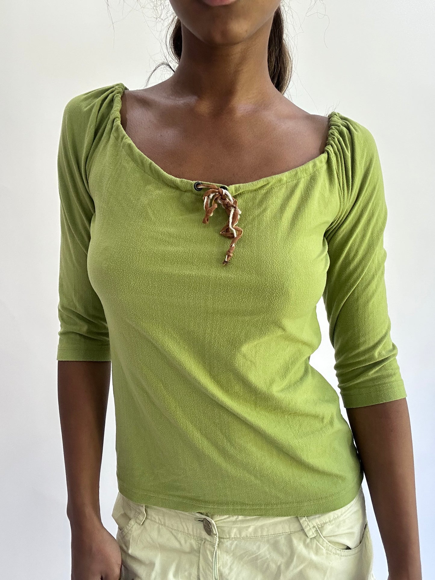 colourmaxxing drop | small green 3/4 length sleeve top