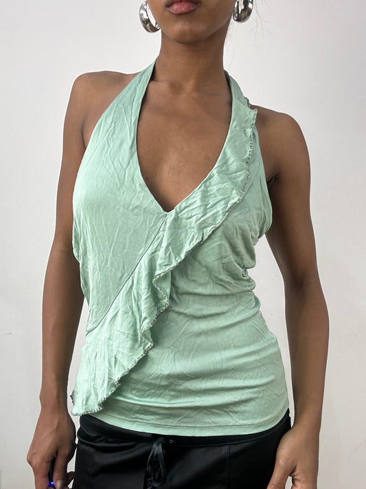 BEST PICKS | small teal old h&m halterneck top