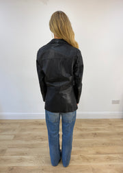 medium black faux leather jacket