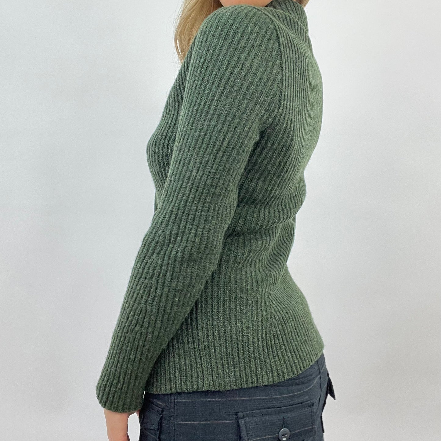 CORPCORE DROP | small green woolly button up cardigan
