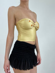 💻 vintage edit twenty | small yellow beaded bandeau top