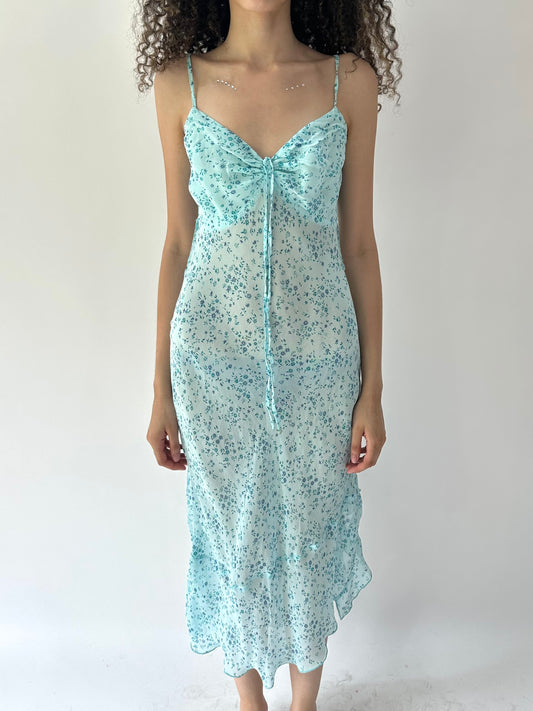 🪡festival drop | small/medium blue sheer floral midi dress