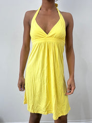 spring edit | small yellow halterneck mini dress