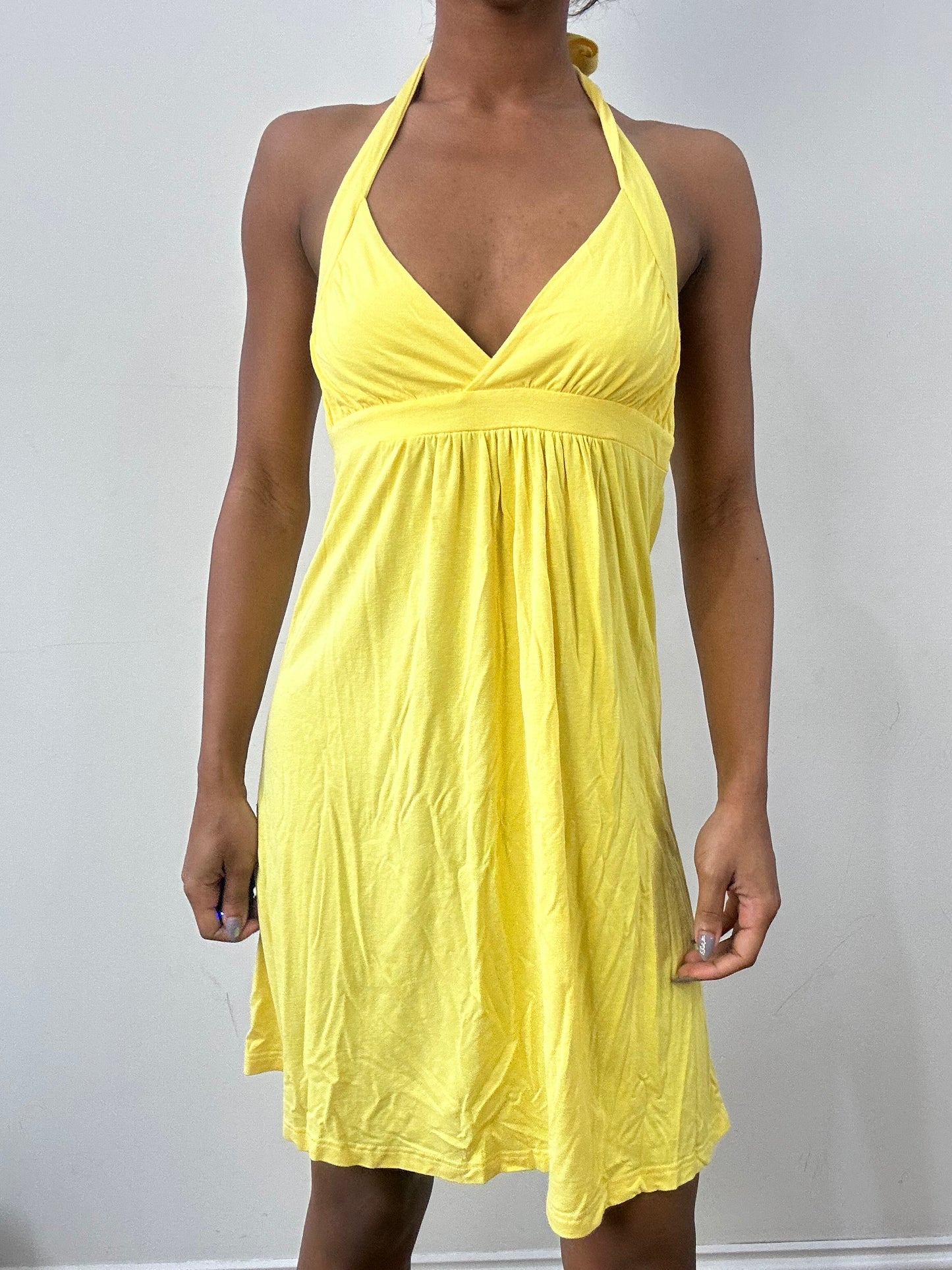 spring edit | small yellow halterneck mini dress