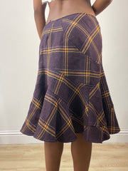 vintage edit: fashion week | small purple plaid fluted midi skirt