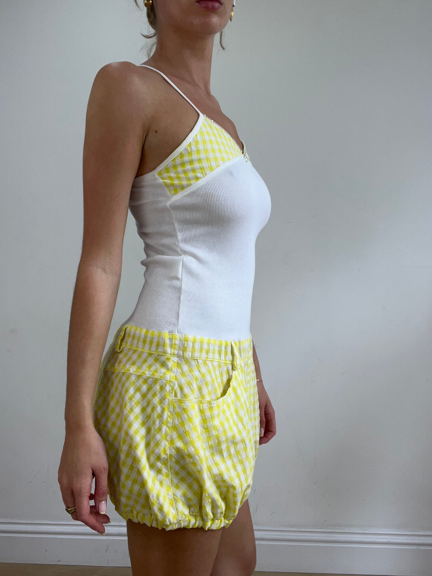 vintage edit twenty-four | small yellow and white dress with gingham print