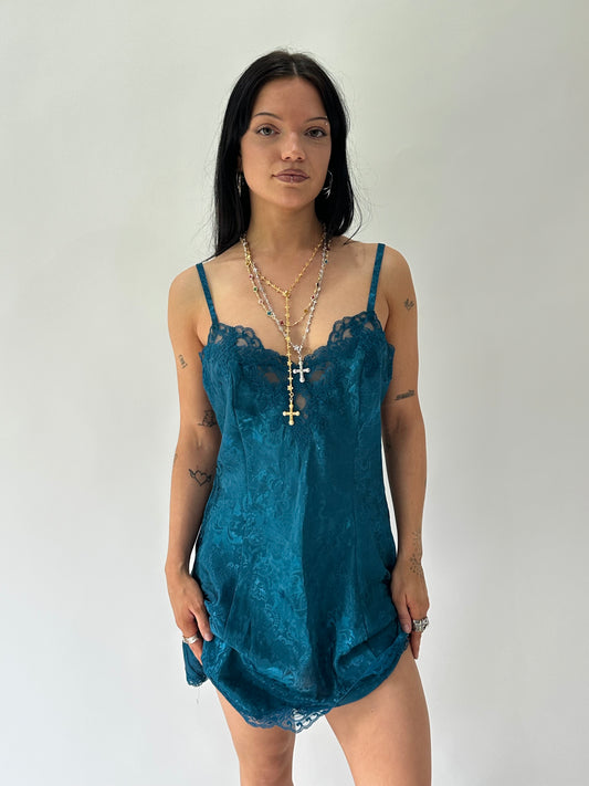 sailor drop | medium blue victoria secret lace cami dress
