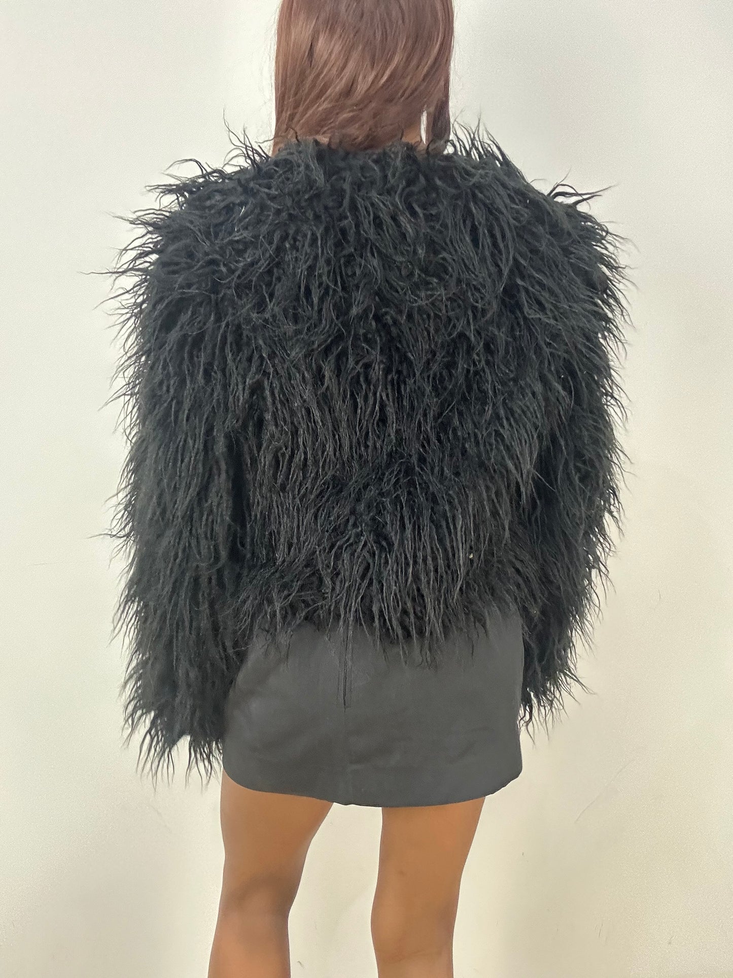 vintage edit thirty-three | small black shag fur jacket